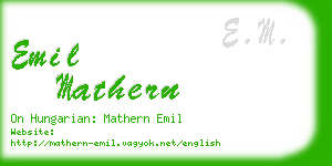 emil mathern business card